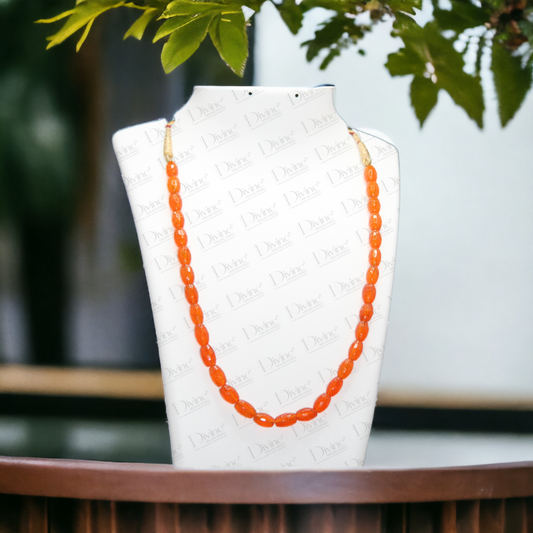 ORANGE AGATE NECKLACE-DIAMOND CUT