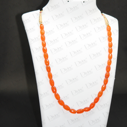 ORANGE AGATE NECKLACE-DIAMOND CUT