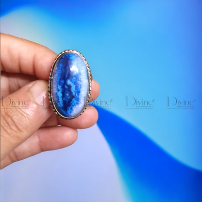 BLUE AGATE RING