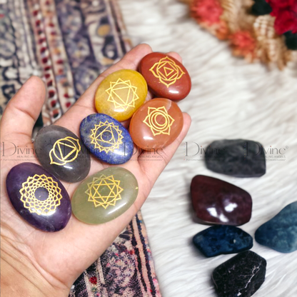 7 CHAKRA HEALING STONE-OVAL SHAPE