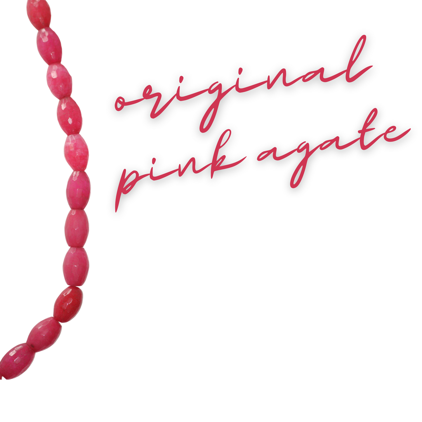 PINK AGATE NECKLACE-DIAMOND CUT