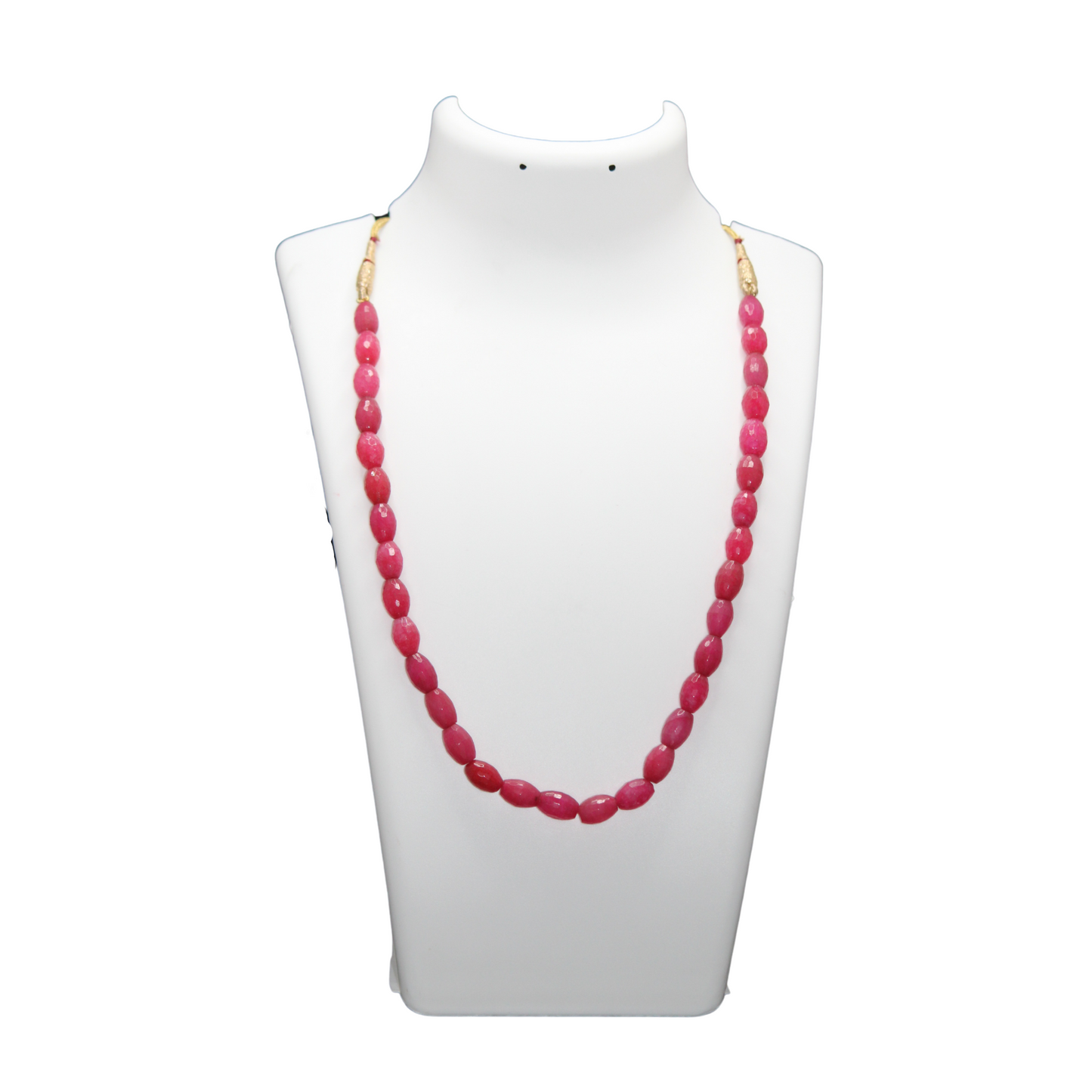 PINK AGATE NECKLACE-DIAMOND CUT