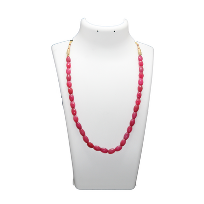 PINK AGATE NECKLACE-DIAMOND CUT