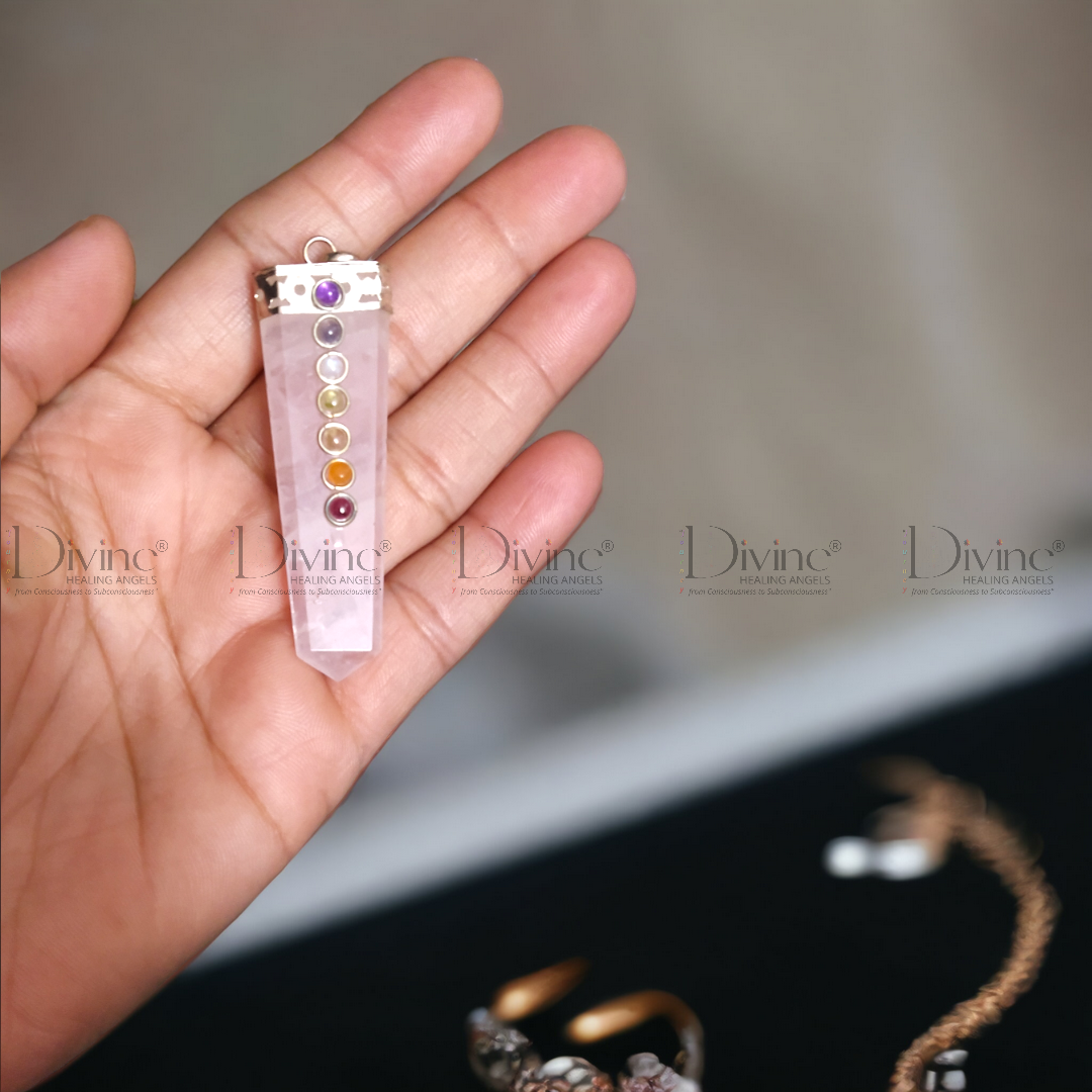 ROSE QUARTZ CHAKRA BEAD PENDANT