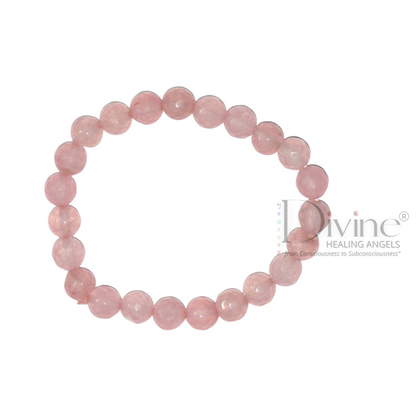 ROSE QUARTZ BRACELET- DIAMOND CUT