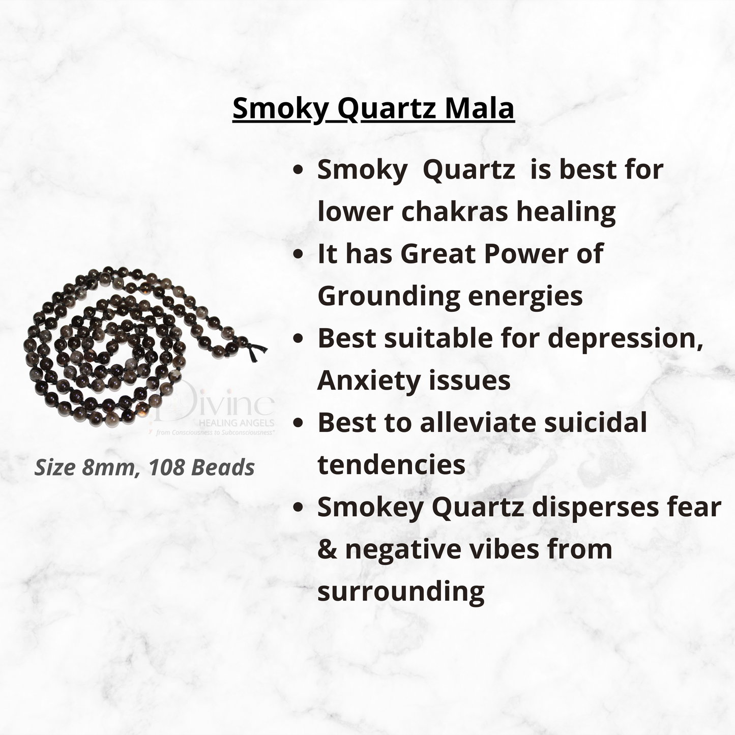 SMOKY QUARTZ MALA