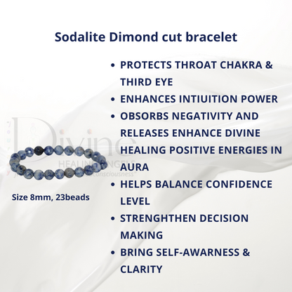 SODALITE BRACELET-DIAMOND CUT